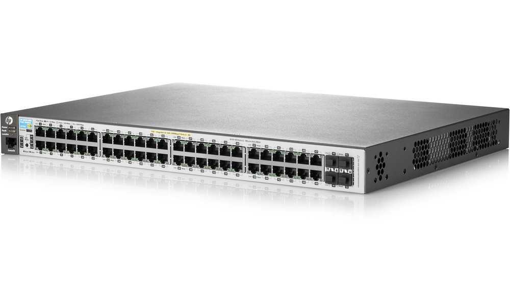 HPE Aruba Switch 2530-48G-PoE+ Switch 48 x 10/100/1000 + 4 x 10G SFP+, L2/L3 SNMP management, montáž do racku