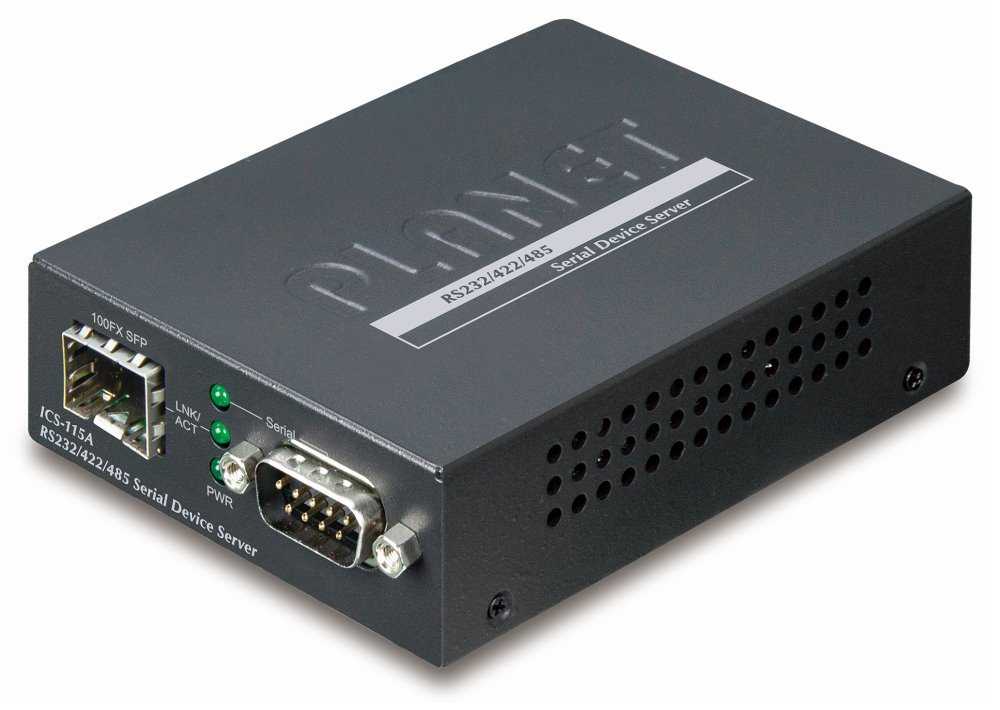Planet konvertor RS-232/422/485 na IP, 1x COM, 100Mb SFP, -10~+60°C, SNMP+Telnet