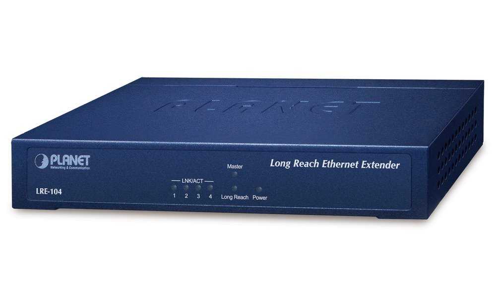 Planet LRE-104, UTP/Coax extender, 4x LAN 100Base-TX, LRE (IEEE 1901), dosah 2km (BNC) & 800/1200m (RJ-45/RJ-11)