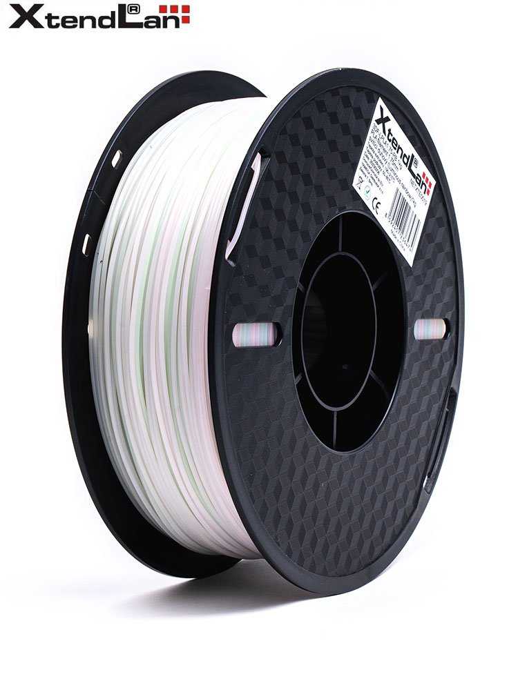 XtendLAN PLA filament 1,75mm svítící duhový 1kg