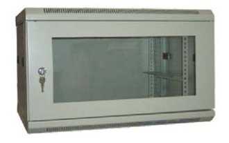 XtendLan 9U/600x450, na zeď, jednodílný, rozložený, skleněné dveře, slonovina