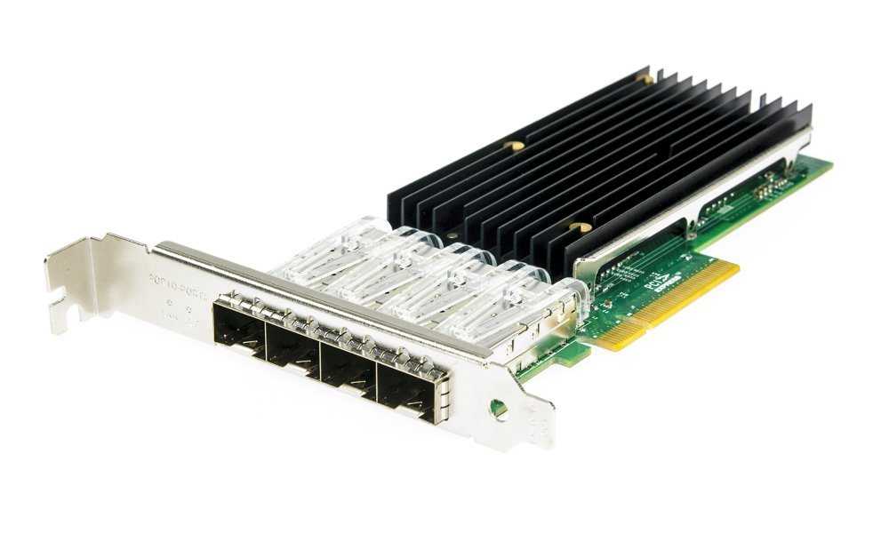 XtendLan PCI-E síťová karta, 4x 10Gbps SFP+, Intel X710, PCI-E x8