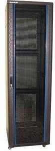 XtendLan 47U/600x800 stojanový, černý, skleněné dveře, perforovaná záda