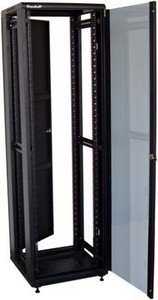 XtendLan 47U/600x600 stojanový, černý, skleněné dveře, plná záda