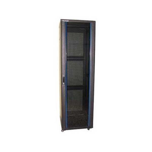 XtendLan 47U/800x1000 stojanový, černý, skleněné dveře, perforovaná záda