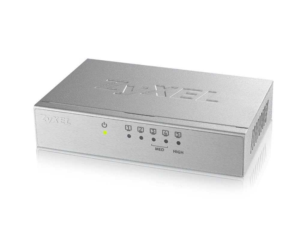 ZyXEL GS-105B 5-port 10/100/1000Mbps Gigabit Ethernet switch, desktop, metal housing