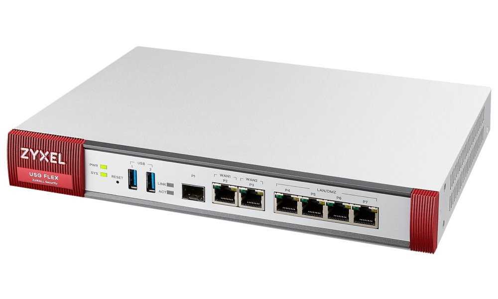 ZyXEL ZyWALL USGFLEX 200 (device only) / Firewall / 10/100/1000, 2x WAN, 4x LAN/DMZ ports, 1x SFP, 2x USB