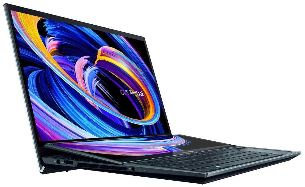 ASUS Zenbook Pro Duo UX582HM-OLED032W / i7-11800H/ 16GB/ 1TB SSD/ RTX3060 6GB/ 15,6" UHD OLED Touch/ W11H/ modrý