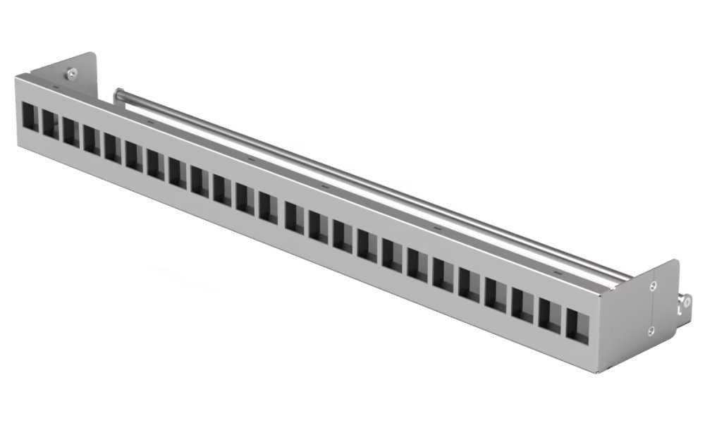 Ubiquiti 24-Port Blank Keystone Patch Panel - Panel do rozvaděče 19", pro keystone, stříbrný, 1U