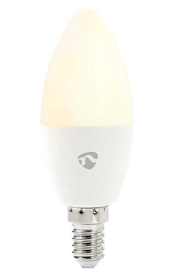 NEDIS Wi-Fi chytrá LED žárovka/ E14/ svíčka/ 4,5W/ 230V/ 350lm/ 2700K/ teplá bílá/ RGB/ stmívatelná/ matná