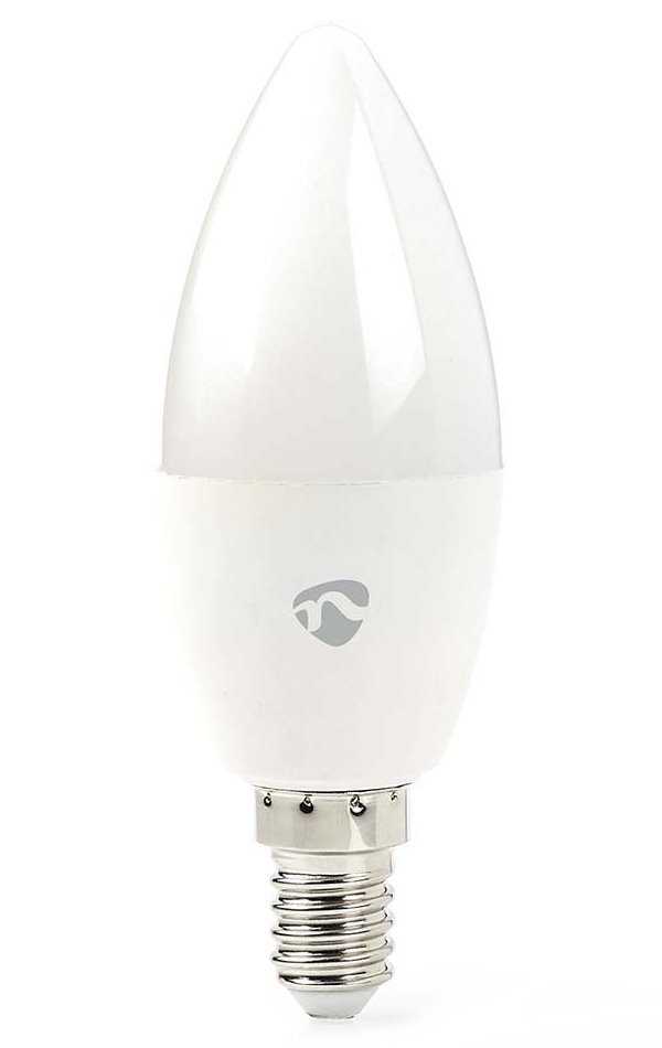 NEDIS Wi-Fi chytrá LED žárovka/ E14/ svíčka/ 4,9W/ 230V/ 470lm/ teplá až studená bílá/ 2700 - 6500K/ stmívatelná/ bílá