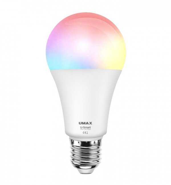 UMAX chytrá LED žárovka U-Smart Wifi Bulb/ Wi-Fi/ E27/ 8W/ 110-250V/ čeština/ RGB/ stmívatelná