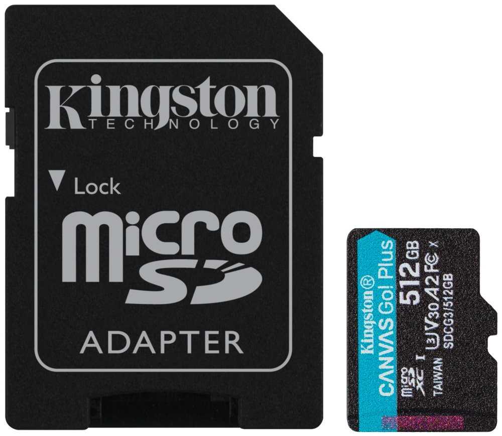 KINGSTON Canvas Go Plus 512GB microSDXC / UHS-I V30 U3 / CL10 / balení vč. adaptéru