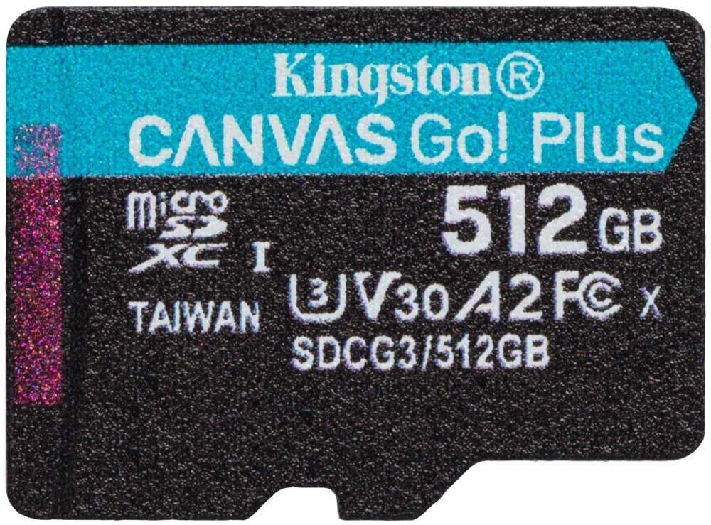KINGSTON Canvas Go Plus 512GB microSDXC / UHS-I V30 U3 / CL10 / bez adaptéru
