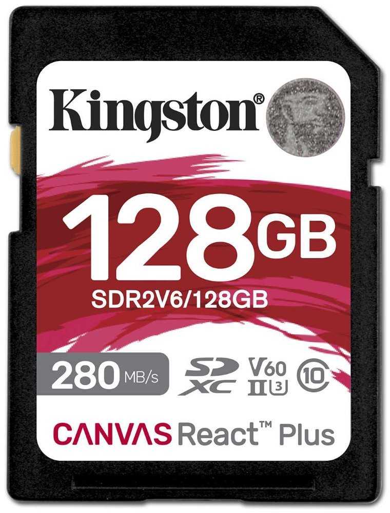 KINGSTON Canvas React Plus 128GB SDXC / UHS-II / U3 / V60 / 280R/100W / Full HD/4K
