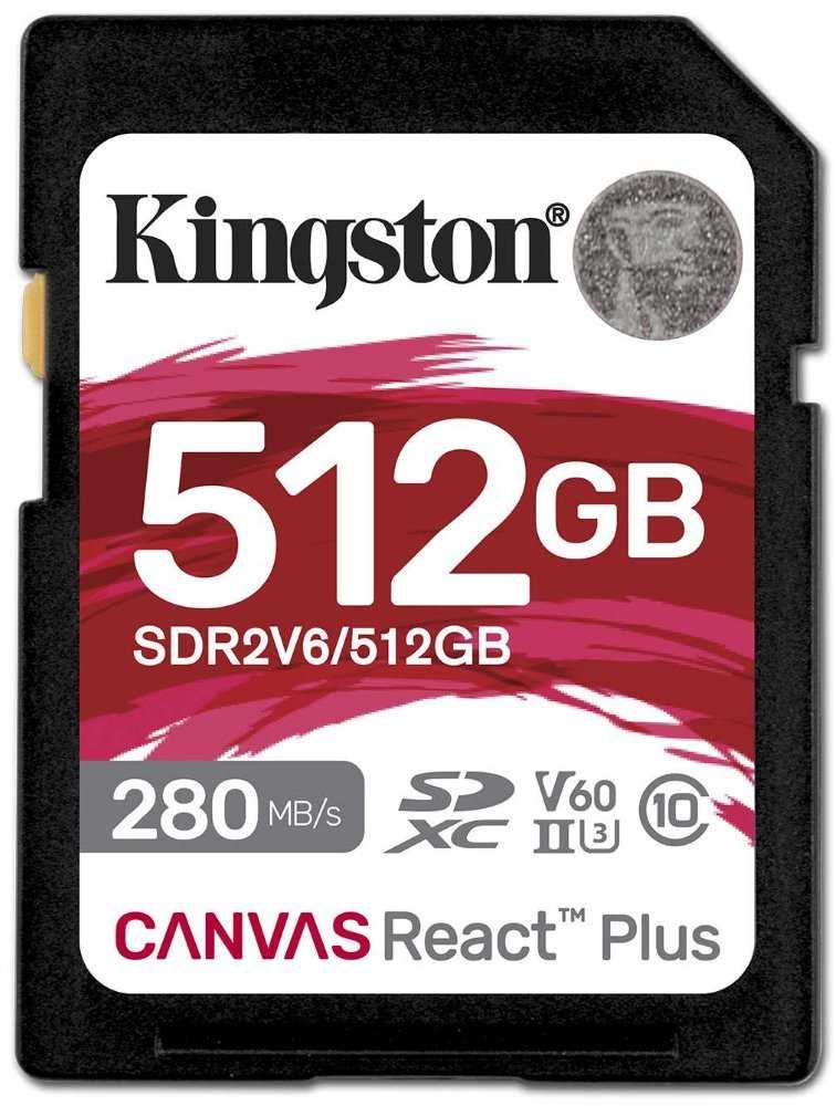 KINGSTON Canvas React Plus 512GB SDXC / UHS-II / U3 / V60 / 280R/100W / Full HD/4K