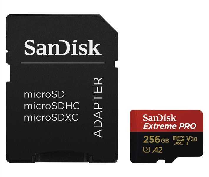 SanDisk Extreme Pro 256GB microSDXC / CL10 / A2 / UHS-I U3 / 170mb/s / vč. adaptéru