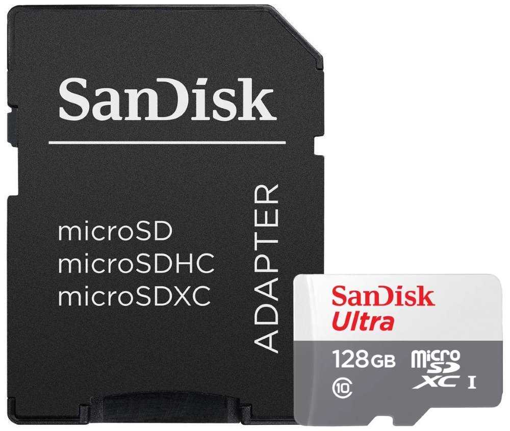 SanDisk Ultra 128GB microSDXC / CL10 UHS-I  / Rychlost až 100MB/s / vč. adaptéru