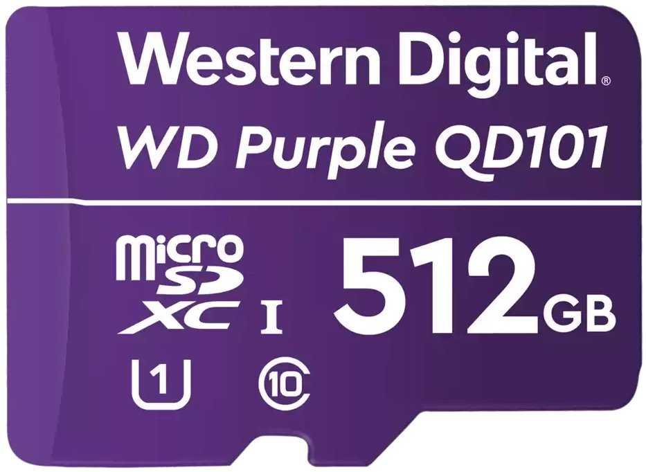 WD PURPLE 512GB MicroSDXC QD101 / WDD512G1P0C / CL10 / U1 /