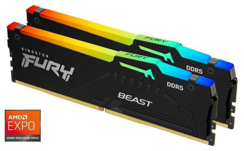 KINGSTON FURY Beast Black RGB EXPO 32GB DDR5 6000MT/s CL36 / DIMM / Kit 2x 16GB