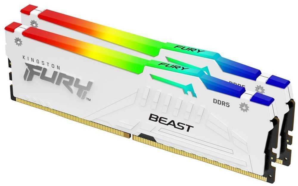 KINGSTON FURY Beast White RGB XMP 32GB DDR5 5200MT/s / CL40 / DIMM / Kit 2x 16GB