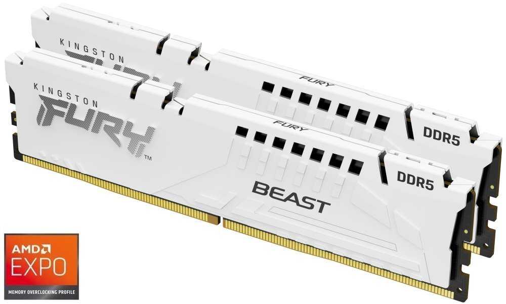 KINGSTON FURY Beast White EXPO 64GB DDR5 6000MT/s / CL30 / DIMM / Kit 2x 32GB