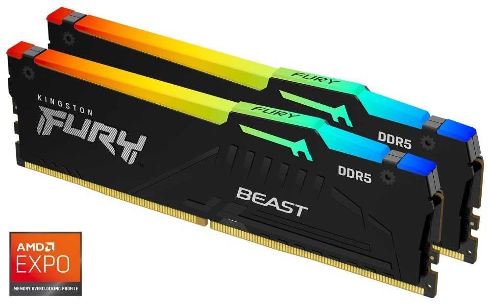 KINGSTON FURY Beast Black RGB EXPO 32GB DDR5 6000MT/s / CL30 / DIMM / Kit 2x 16GB