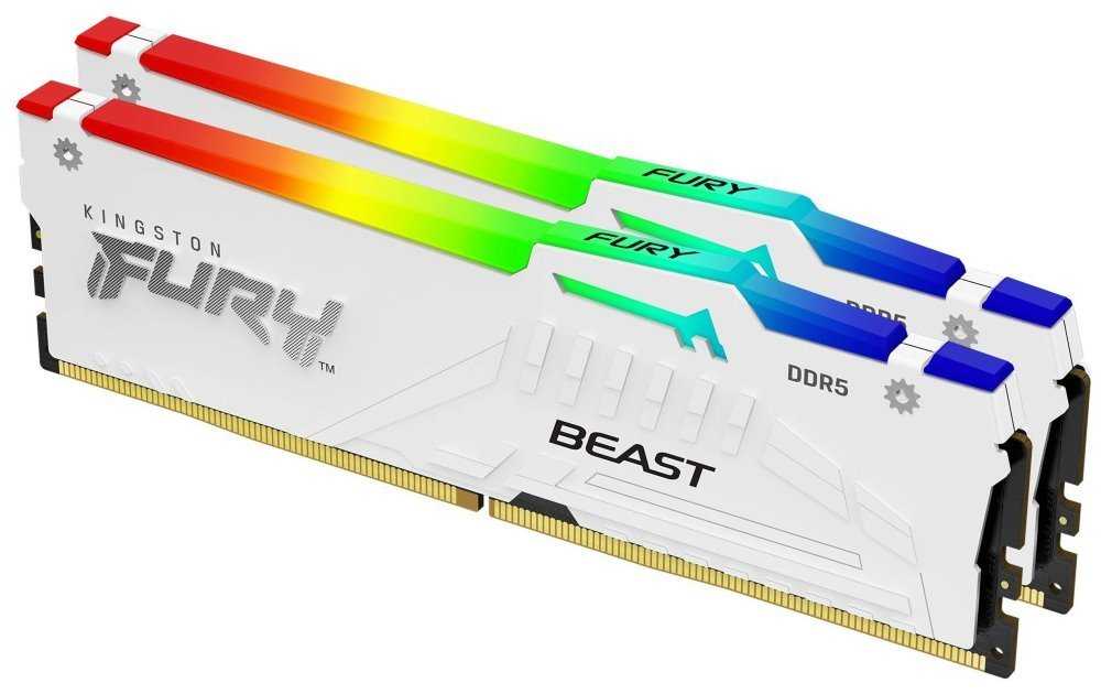 KINGSTON FURY Beast White RGB XMP 32GB DDR5 6000MT/s / CL30 / DIMM / Kit 2x 16GB