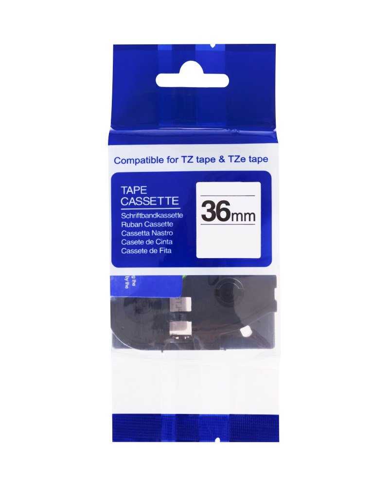 PRINTLINE kompatibilní páska s Brother TZE-FX261,36mm, černý tisk/bílý podklad, flexibilní