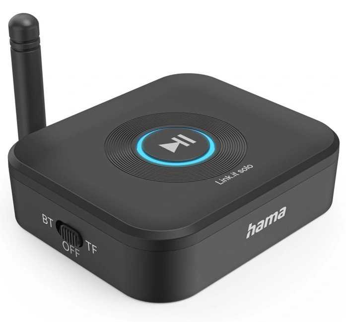 HAMA Bluetooth audio adaptér Link.it solo/ receiver/ USB-C/ 3,5 mm jack/ černý