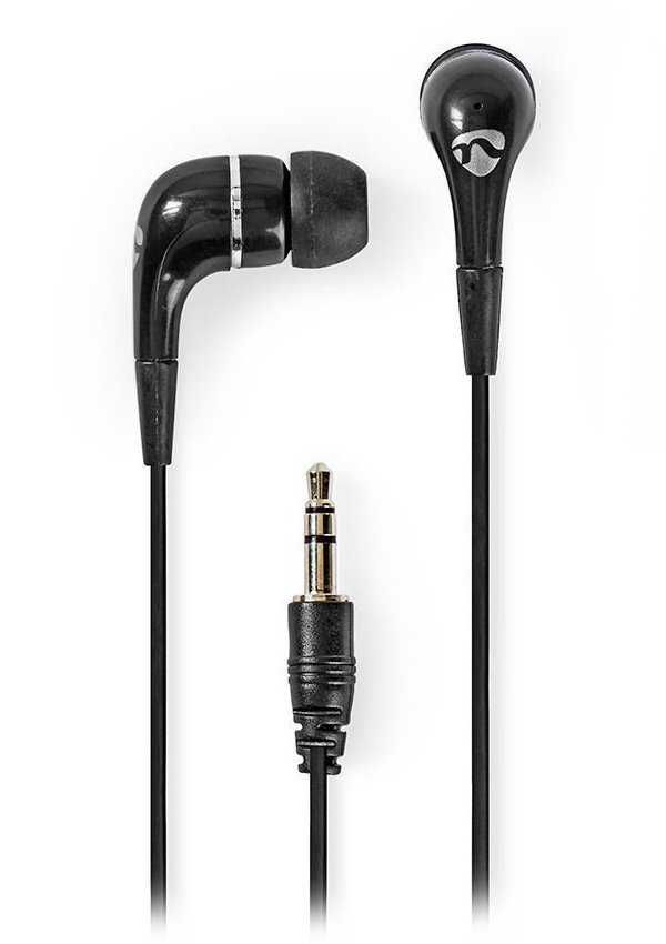 NEDIS kabelová sluchátka/ do uší/ 3,5 mm jack/ kabel 1,20 m/ černá