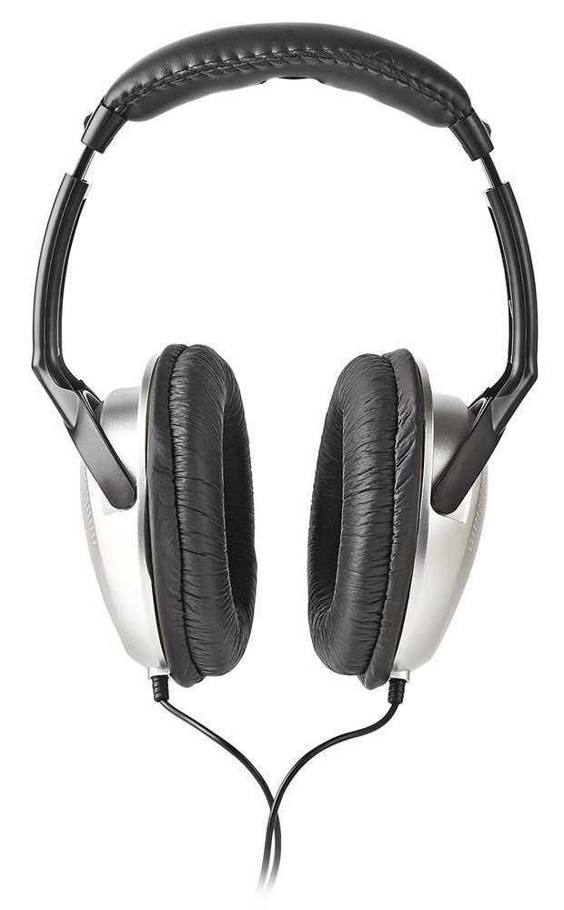 NEDIS kabelová sluchátka/ na uši/ ovládání hlasitosti/ kabel 2,70 m/ černo-stříbrné