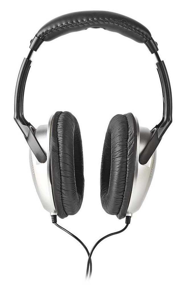 NEDIS kabelová sluchátka/ na uši/ ovládání hlasitosti/ kabel 6 m/ černo-stříbrné