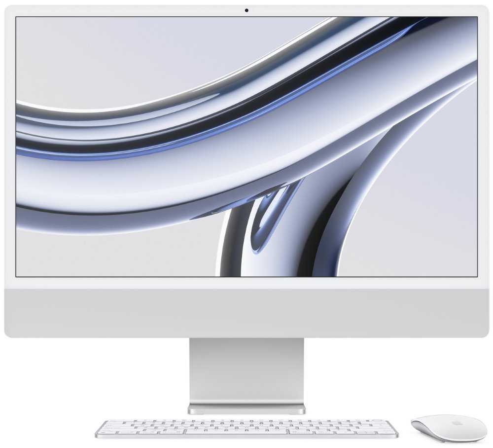 Apple iMac 24"with Retina 4.5K display:M3 chip with 8-core CPU and 10-core GPU, 256GB SSD - Silver