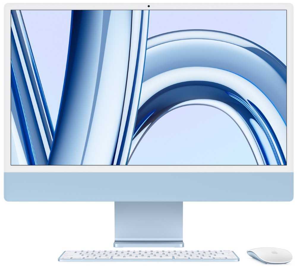 Apple iMac 24"with Retina 4.5K display:M3 chip with 8-core CPU and 10-core GPU, 256GB SSD - Blue