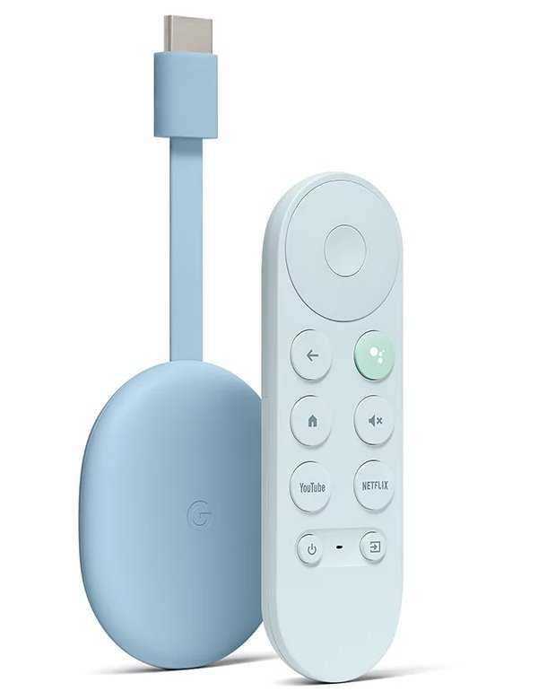 Google MMC Chromecast 4 K/ Google TV/ 4K Ultra HD/ USB-C/ HDMI/ Wi-Fi/ Google Android TV OS/ USB adaptér/ modrý