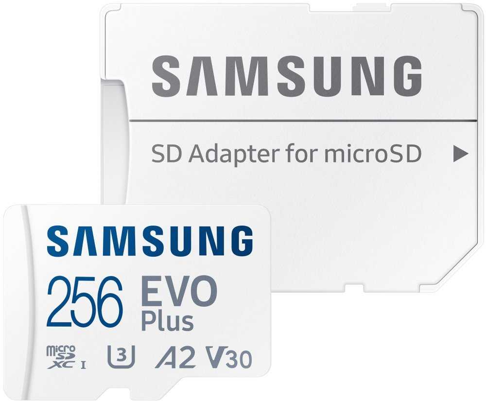 SAMSUNG EVO Plus MicroSDXC 256GB + SD Adaptér / CL10 UHS-I U3 / A2 / V30