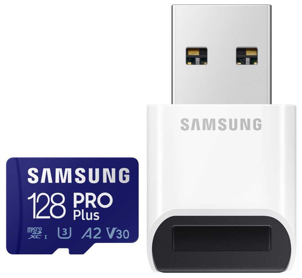 Samsung Micro SDXC karta 128GB PRO Plus + USB adaptér
