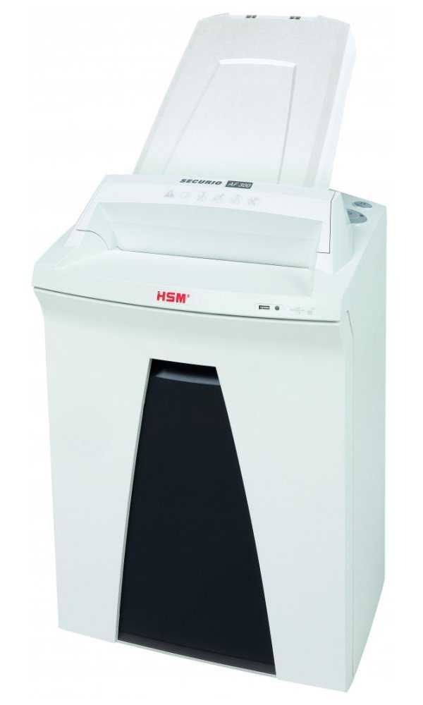 HSM skartovačka SECURIO AF300/ formát A4/ velikost řezu 1,9x15mm/ stupeň utajení (DIN) P-5/ automatický podavač/ bílá