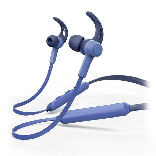 HAMA headset Connect Neck/ bezdrátová sluchátka + mikrofon/ špuntová/ Bluetooth/ citlivost 96 dB/mW/ modrá