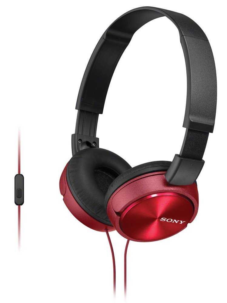 SONY headset náhlavní MDRZX310APR/ sluchátka drátová + mikrofon/ 3,5mm jack/ citlivost 98 dB/mW/ červená