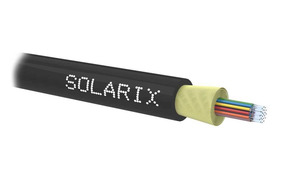 Solarix optický kabel DROP1000 24vl 9/125 4,0mm LS0H Fca černý, 500m, SXKO-DROP-24-OS-LS0H