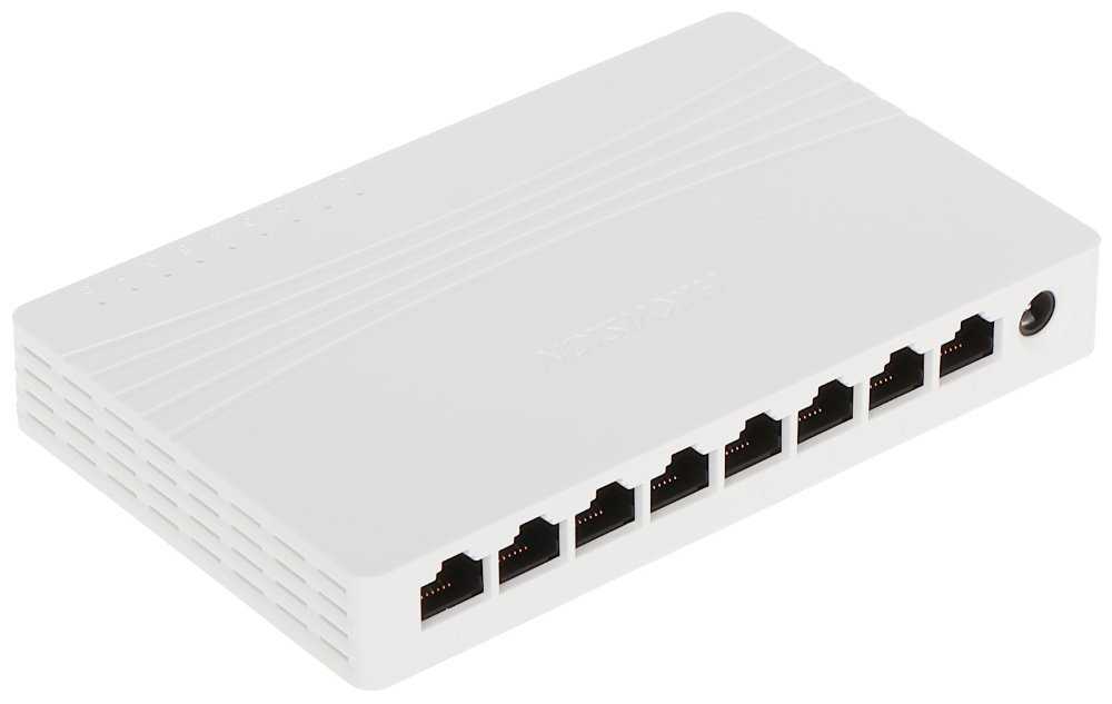 HIKVISION switch DS-3E0508D-E/ 8x port/ 10/100/1000 Mbps RJ45 ports/ 16 Gbps/ napájení 9 VDC, 0.6 A