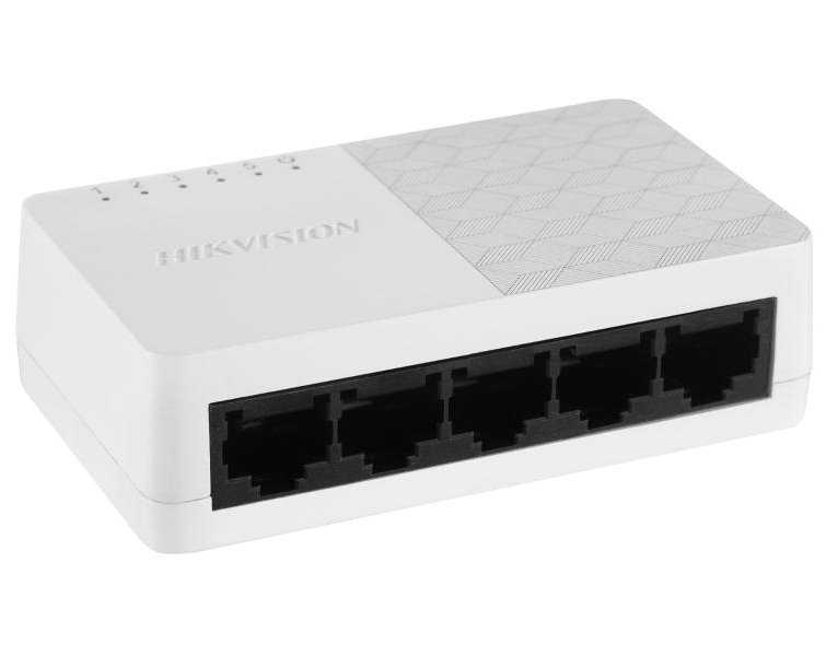 HIKVISION switch DS-3E0105D-O/ 5x port/ 10/100 Mbps RJ45 ports/ 1 Gbps/ napájení 5 VDC, 0.6 A