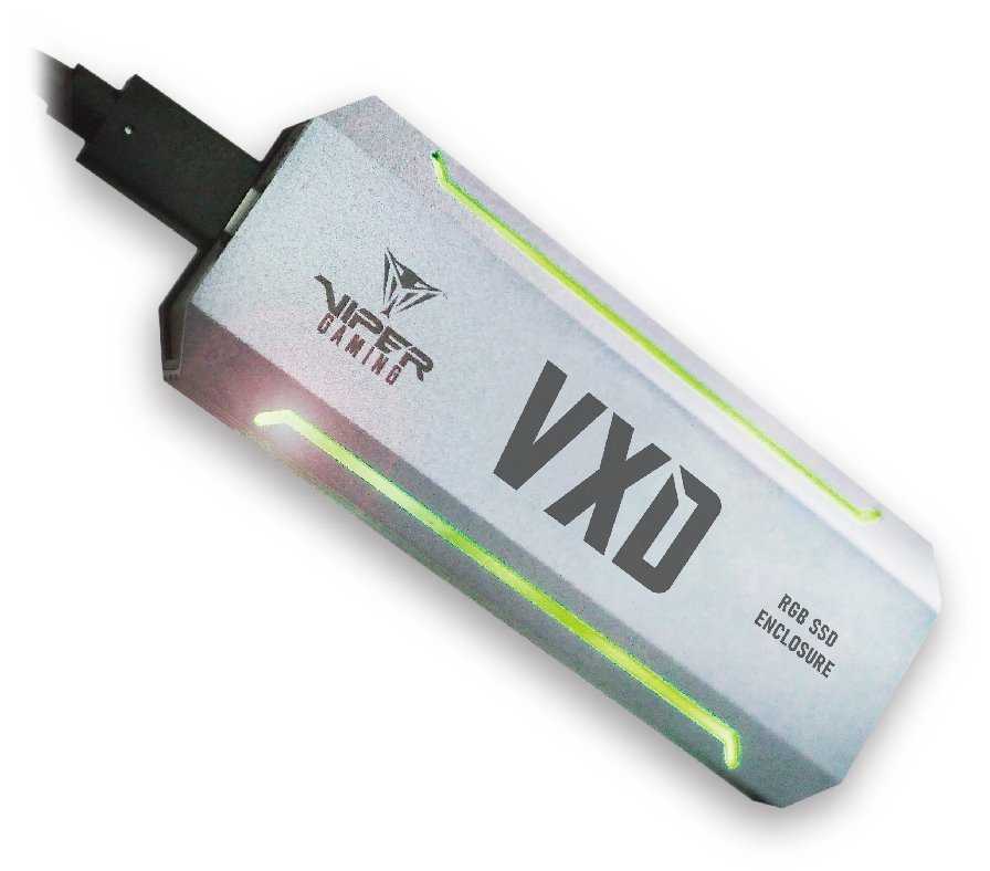 PATRIOT VXD Portable RGB SSD Enclosure / RGB rámeček pro PCIe NVMe SSD/ USB-C Gen 3.2 / hliníkový