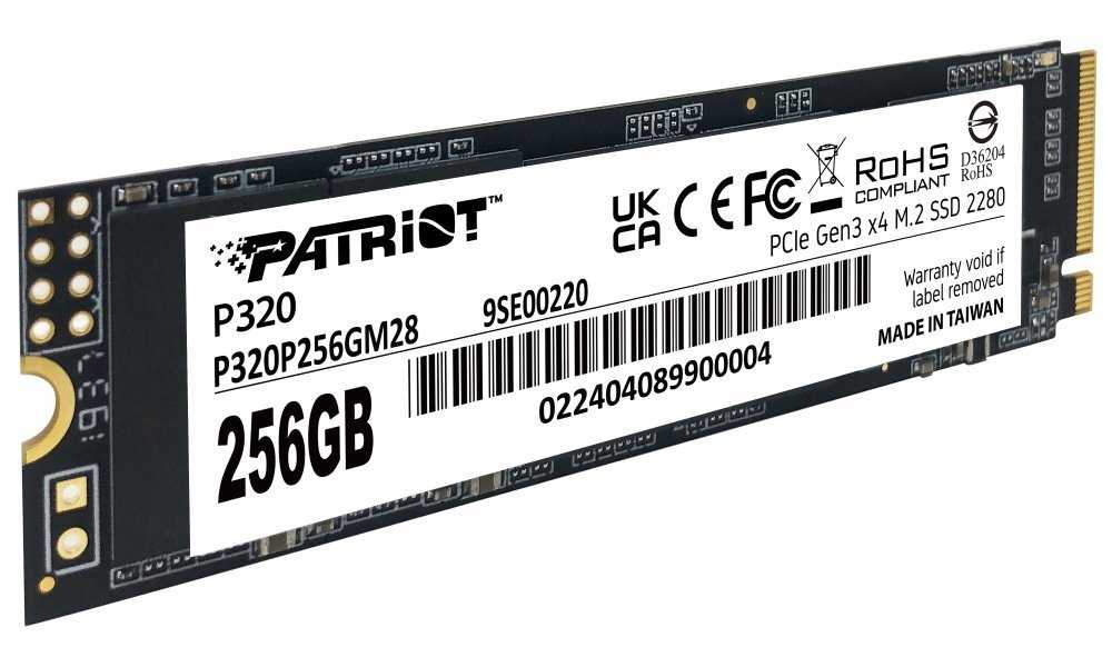 PATRIOT P320 256GB SSD / Interní / M.2 PCIe Gen3 x4 NVMe 1.3 / 2280
