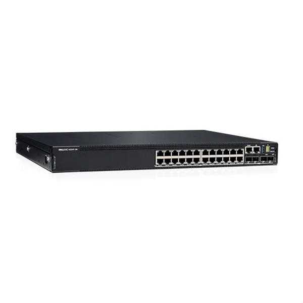 Dell EMC Networking N3224T-ON/ 24 x 1GbE, 4 x 10Gb SFP+/ 2 x 100G QSFP28  1xAC PSU IO/PS OS6