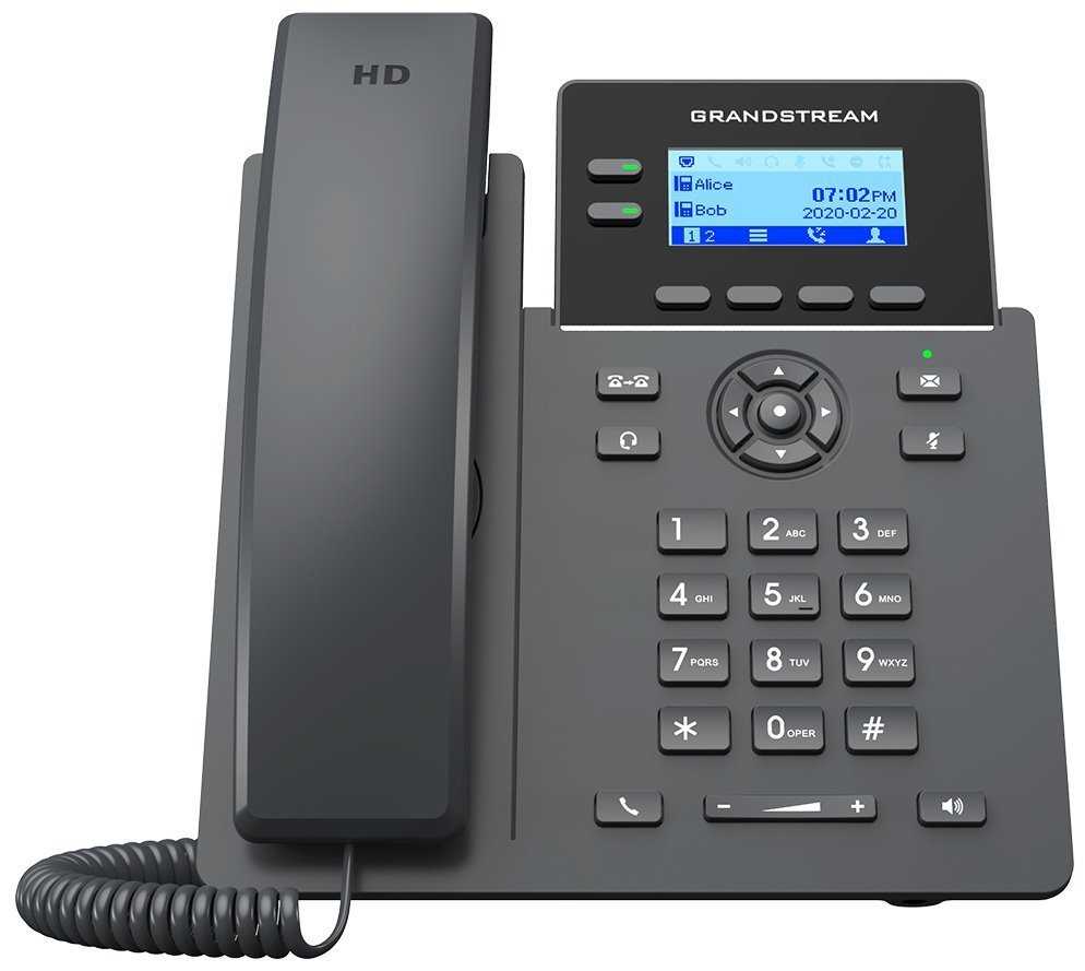 Grandstream GRP2602 VoIP telefon, 4x SIP, grafický podsvícený 2,21" displej, 2x 10/100 Mbps RJ45