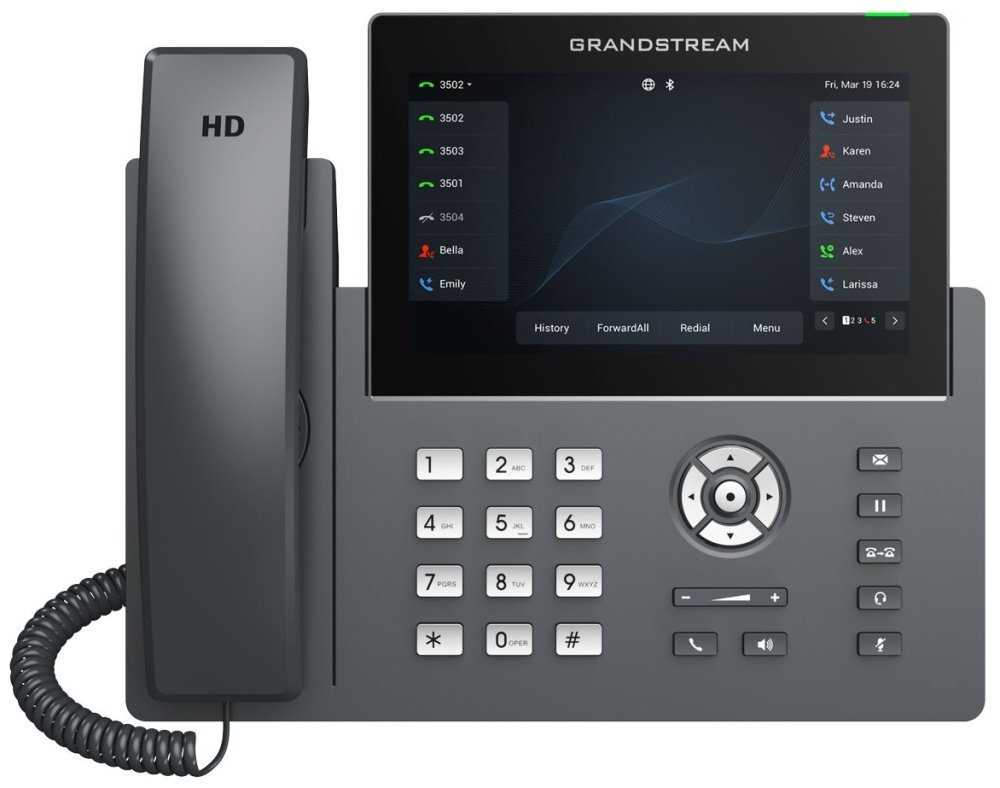 Grandstream GRP2670 VoIP telefon, 6x SIP, barevný 7" displej, 2x Gbps RJ45, PoE, DualBand WiFi, BT