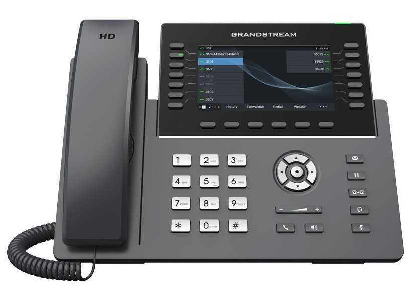 Grandstream GRP2650 VoIP telefon, 6x SIP, barevný 5" displej, 2x Gbps RJ45, PoE, DualBand WiFi, BT, 1x USB